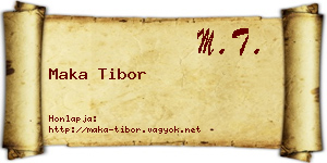 Maka Tibor névjegykártya